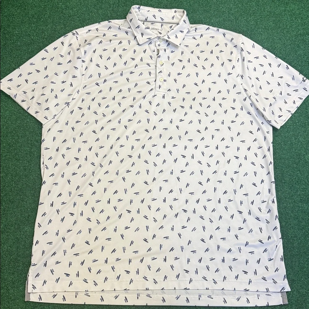 MINT Johnnie-O All Over Navy Logo Print (White / Size XL) - Picture 3 of 6